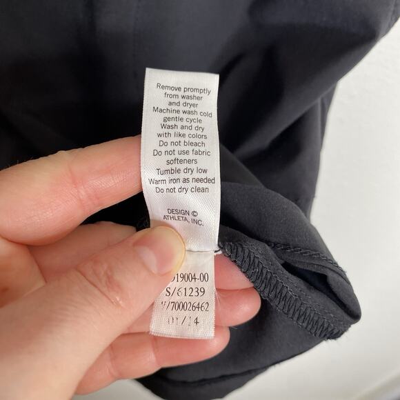 Athleta Dahlia Dress Faux Wrap Sleeveless Pockets A-Line‎ Casual Classic Black 2 - Picture 4 of 7